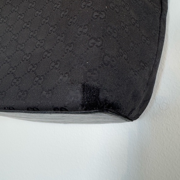 Gucci vintage black monogram tote bag canvas and leather - Picture 2 of 11